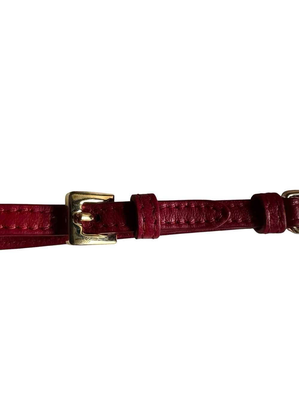 Miu Miu Red Leather Compact Mirror Wristlet Bag Charm w/ Box - Picture 9 of 10